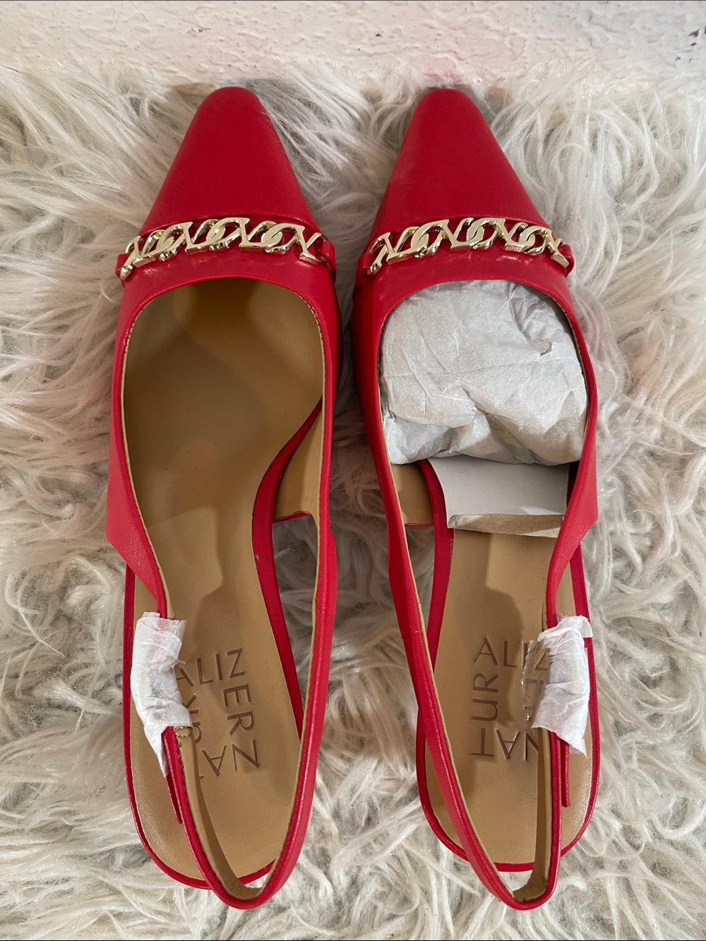 NATURALIZER Dovey Pointed Toe Slingback Pumps Heeled Red Size 6 NEW - Picture 5 of 11